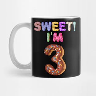 Kids 2016 3rd Birthday Sweet I'm 3 Donut Gift Mug